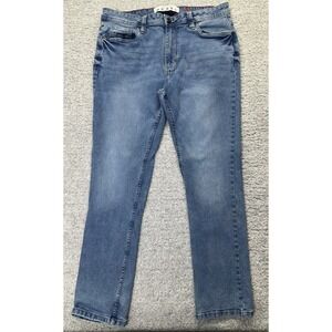 Artful Rebel Jeans Men's 34X30 Blue Denim Straight Leg Medium Wash Whiskered EUC